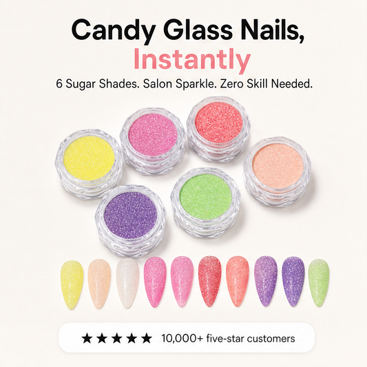 Sparkora – 6-Colour Glitter Sugar Set for Sparkling Nail Art + BUY 1 + PICK 1 FREE COLOR features