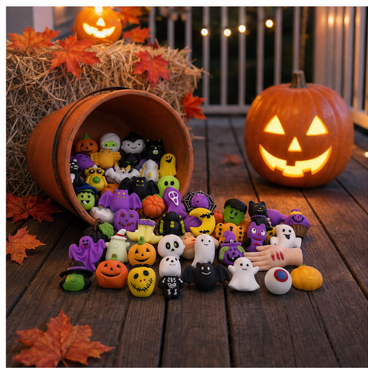 Squishcraft – Soft Squeeze Halloween Squishies, 24pc Party Favours + 1+1 FREE lifestyle