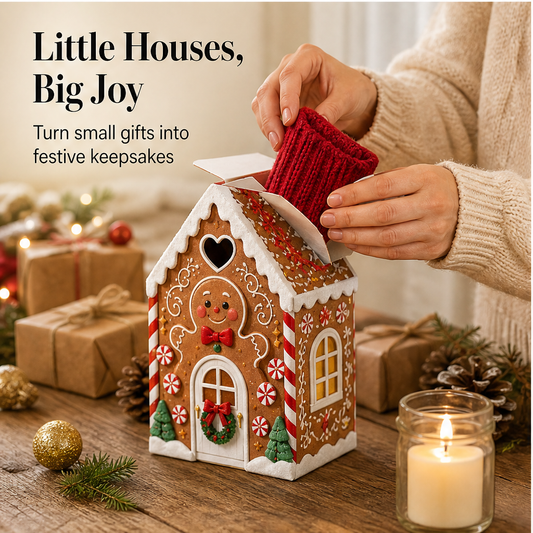 Merribloom – Festive House-Shaped Gift Boxes with Carry Handle + 1+1 FREE features
