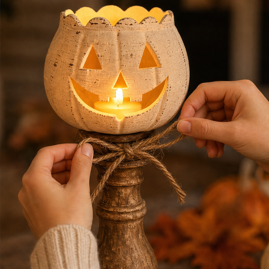 Faelantern – Handcrafted Jack-O-Lantern Pedestal Candle Holder + 50% OFF lifestyle