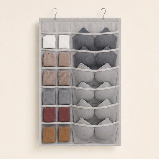 StowLoft – Double-Sided Mesh Hanging Underwear Organizer Grey