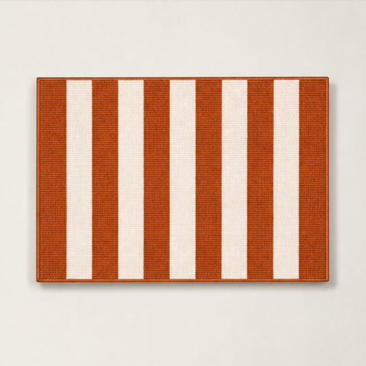 Threshbold – Non-Slip, Stain-Resistant Striped Door Mat + 50% OFF Rust