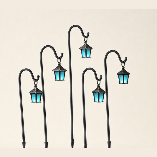 Lumenholm – Glow-in-the-Dark Hand-Painted Resin Lantern Plant Stakes + 50% OFF Teal