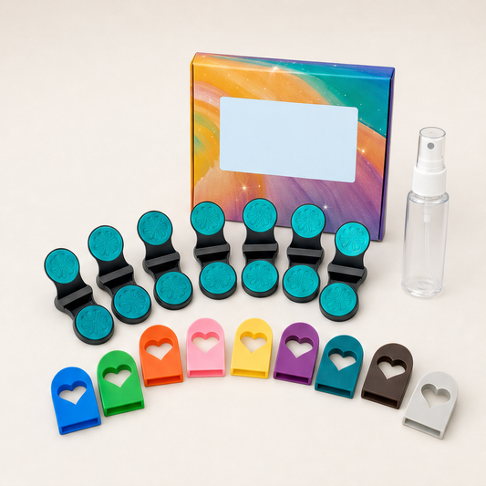 Huelock – 12-Colour Clamp-On Temporary Hair Chalk Applicator Set + 50% OFF Teal