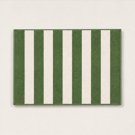 Threshbold – Non-Slip, Stain-Resistant Striped Door Mat + 50% OFF Green