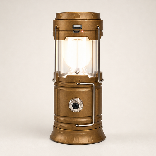 Glowforge Camp – Solar & USB Rechargeable 3-in-1 Flame Lantern + 50% OFF Bronze