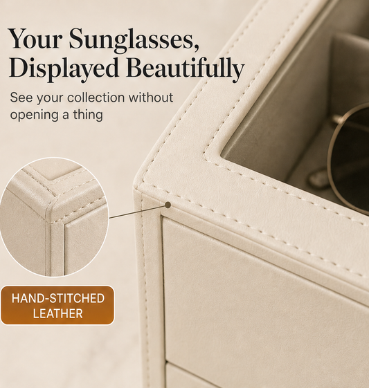 Vislane – Glass-Top 2-Tier Sunglasses Storage Case + 50% OFF features