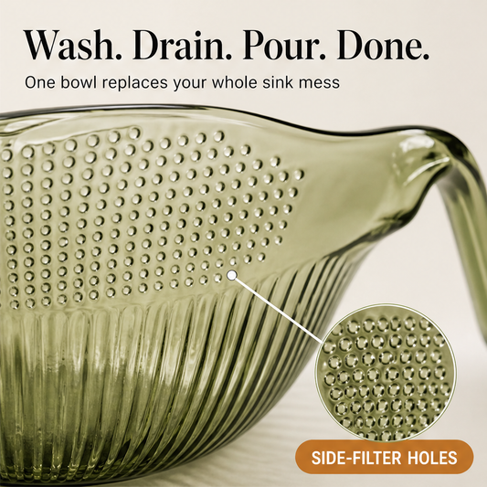 Rillow – 2-in-1 Wash, Strain & Pour Kitchen Colander Bowl + 50% OFF features