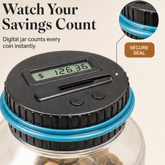 CoinTally – Automatic LCD Coin Counting Savings Jar, 1.8L + 50% OFF features