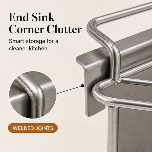 Cornello – Rust-Proof Corner Sink Organizer for Sponges & Soap + 50% OFF features