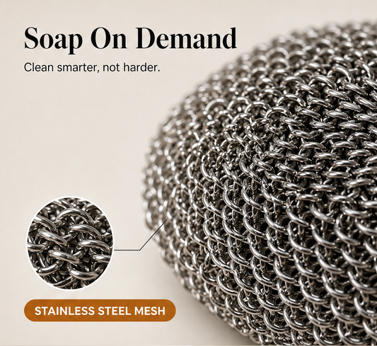 Scrubwell – Built-In Soap Dispenser Non-Scratch Pot Scrubber Brush + 50% OFF