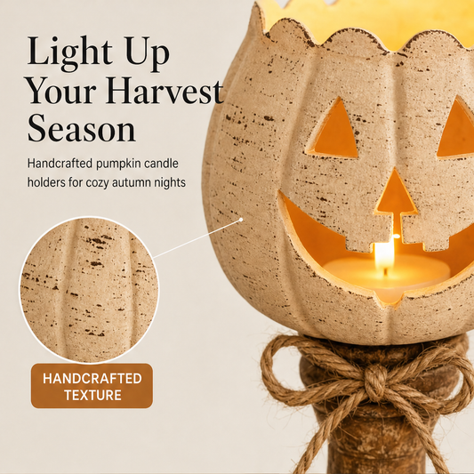 Faelantern – Handcrafted Jack-O-Lantern Pedestal Candle Holder + 50% OFF features
