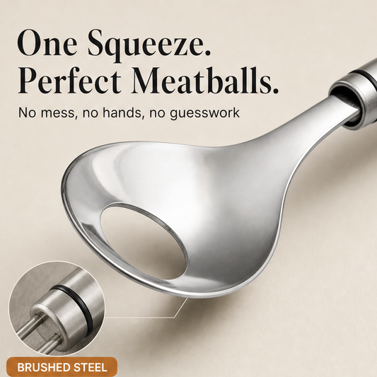 Panzello – No-Stick Squeeze Action Stainless Steel Meatball Maker Spoon + 50% OFF features