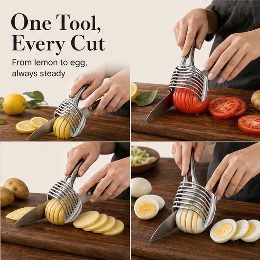 Slicewell – Finger-Safe Comb Slicer for Tomatoes, Lemons & Onions + 50% OFF features