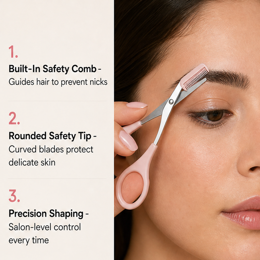 Browvette – Safety Comb Precision Eyebrow Scissors + 1+1 FREE features