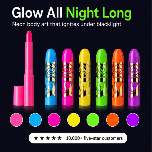 Luminelle – Glow-in-the-Dark UV Face & Body Paint Set + BUY 1 + PICK 1 FREE COLOR features