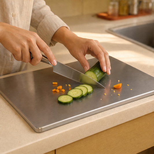 Rimforge – Anti-Slip Rimmed Stainless Steel Chopping Board + 50% OFF lifestyle