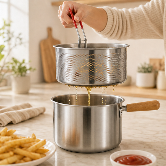 Frycrest – 304 Steel Frying Pot with Basket and Glass Lid + 50% OFF lifestyle