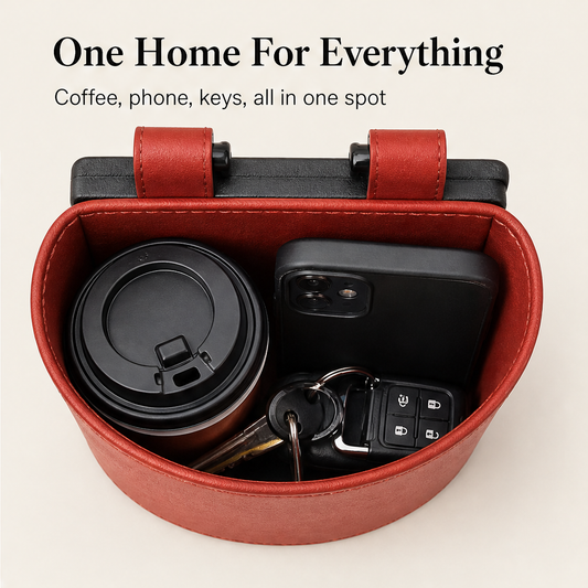 Cargrip – Clip-On PU Leather Car Cup Holder & Storage Pouch + 50% OFF detail