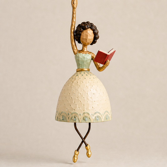 Blossom Twirl – Hand-Painted Dancing Lady Hanging Bell Decoration + 50% OFF Cream