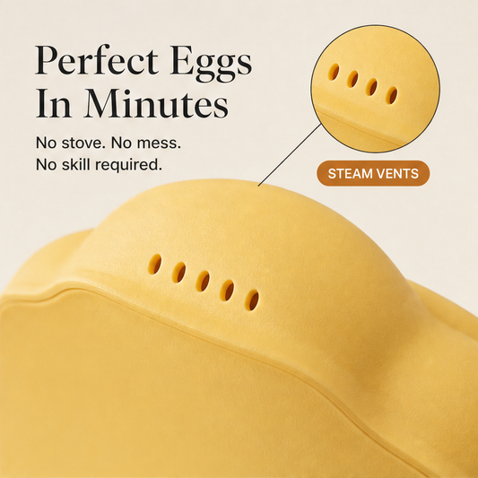 Yolkery – 2-Minute No-Mess Microwave Egg Poacher with Splash-Proof Lid + 1+ 1 FREE features