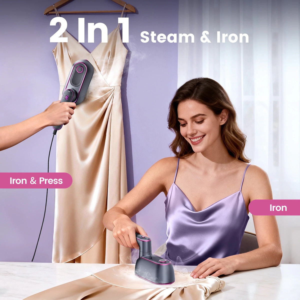 Crisply™ – 2-in-1 Portable Steam Iron with Ceramic Plate + 50% OFF