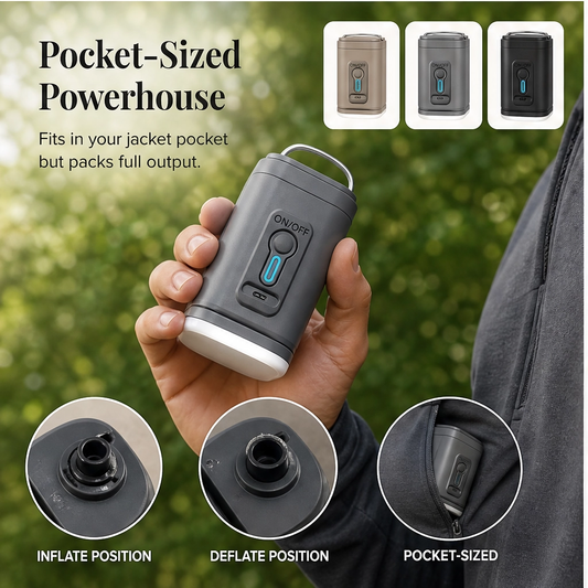 Gustpeak™ – Rechargeable Air Pump with 5 Nozzles for Air Beds, Pools & Camping Gear +50% OFF
