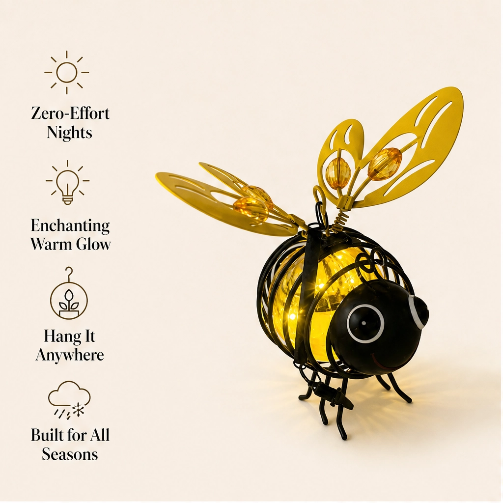 Honeyvale – Solar Hanging Bee Light Garden Ornament + 50% OFF