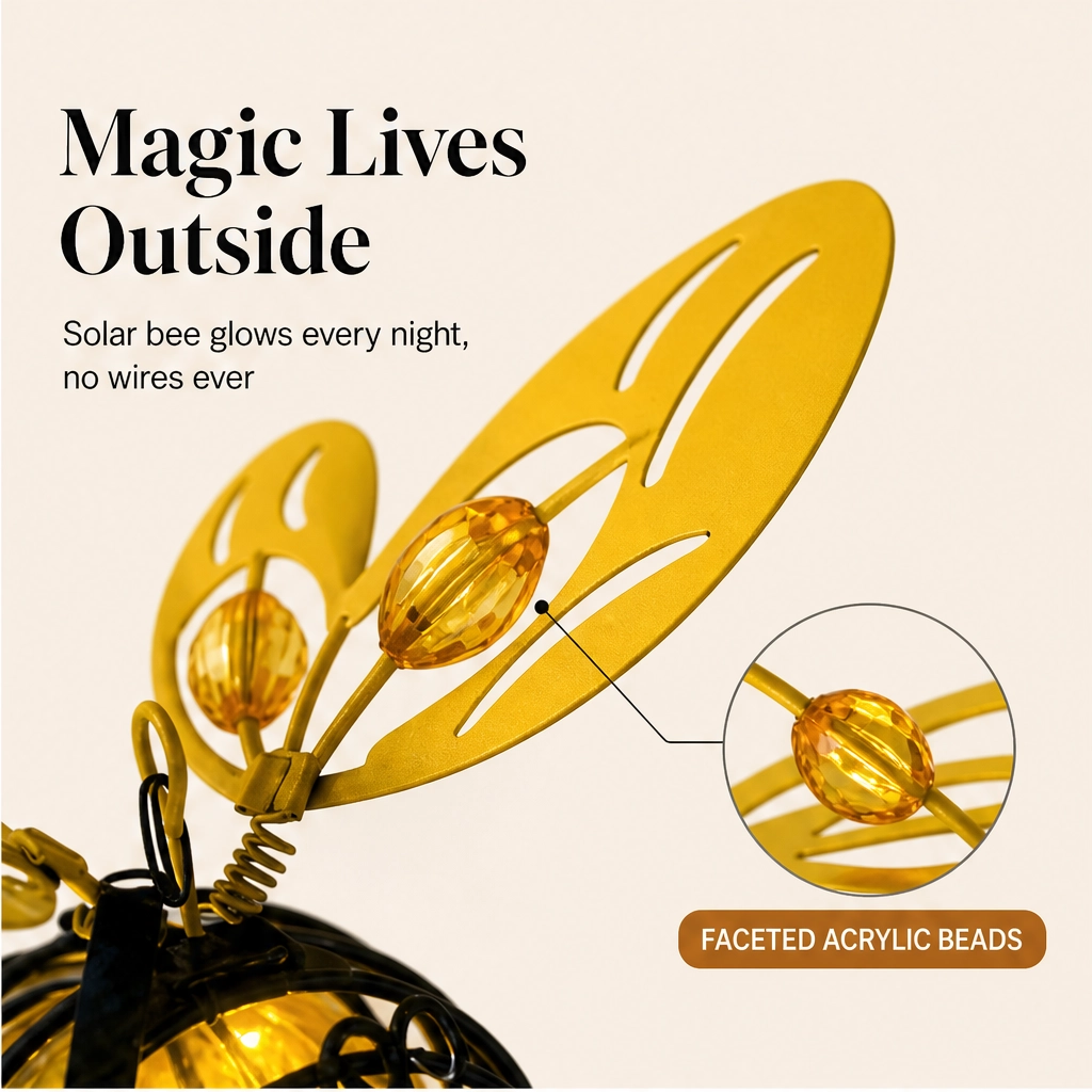 Honeyvale – Solar Hanging Bee Light Garden Ornament + 50% OFF