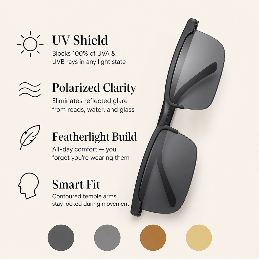 Solvair – Photochromic Polarized Adaptive-Lens Sunglasses + 50% OFF
