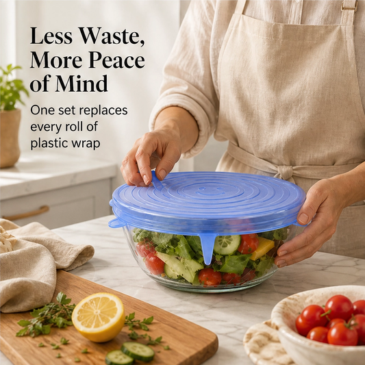 Larderwell – Stretch-to-Fit Airtight Silicone Lids, 6-Size Set + 50% OFF