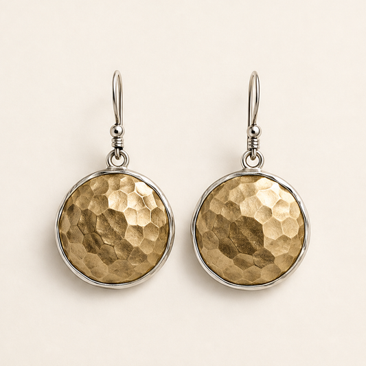 Aurelle – Hammered Metal Drop Earrings, Lightweight Geometric Statement Set + Buy 1 GET 1 FREE