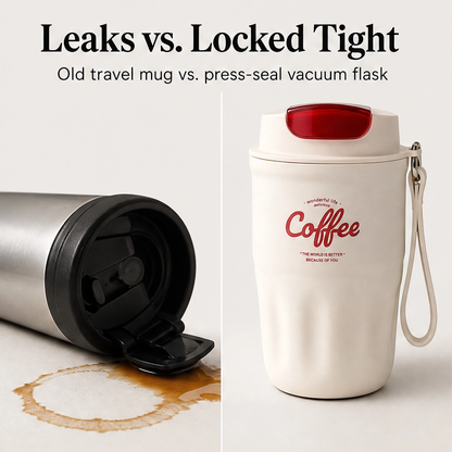 Emberly – Insulated Stainless Steel Coffee Mug with Leak-Lock Lid, Removable Grip & Wrist Strap + 50% OFF