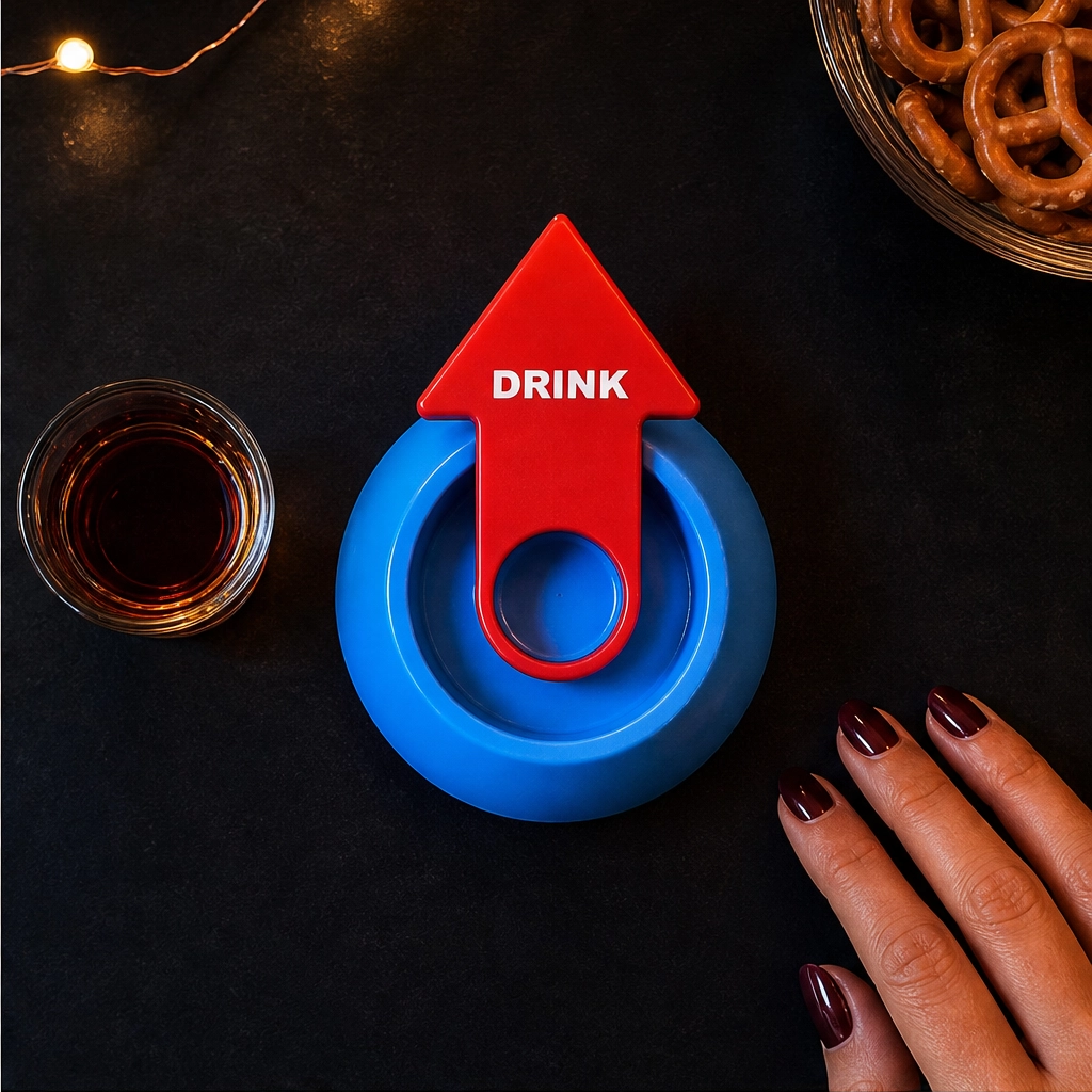 Spindare – Instant Flick-to-Spin Party Drinking Game with Shot Glass + 50% OFF