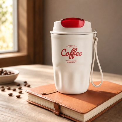 Emberly – Insulated Stainless Steel Coffee Mug with Leak-Lock Lid, Removable Grip & Wrist Strap + 50% OFF
