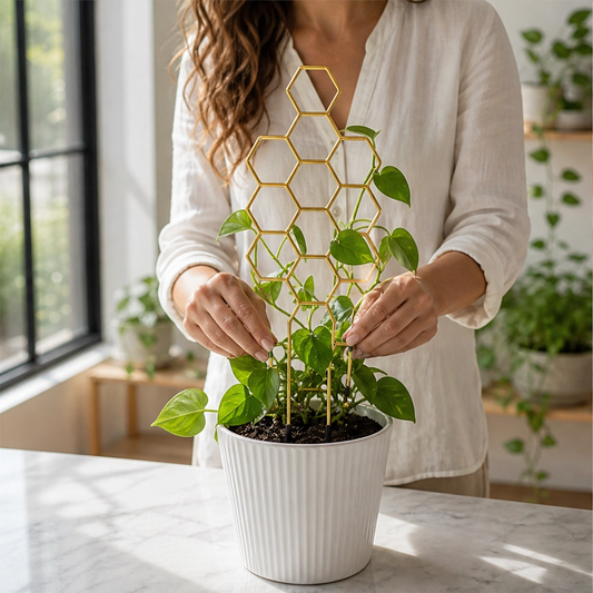 Vinecroft™ – Stackable Honeycomb Plant Trellis for Climbing Houseplants + 50% OFF