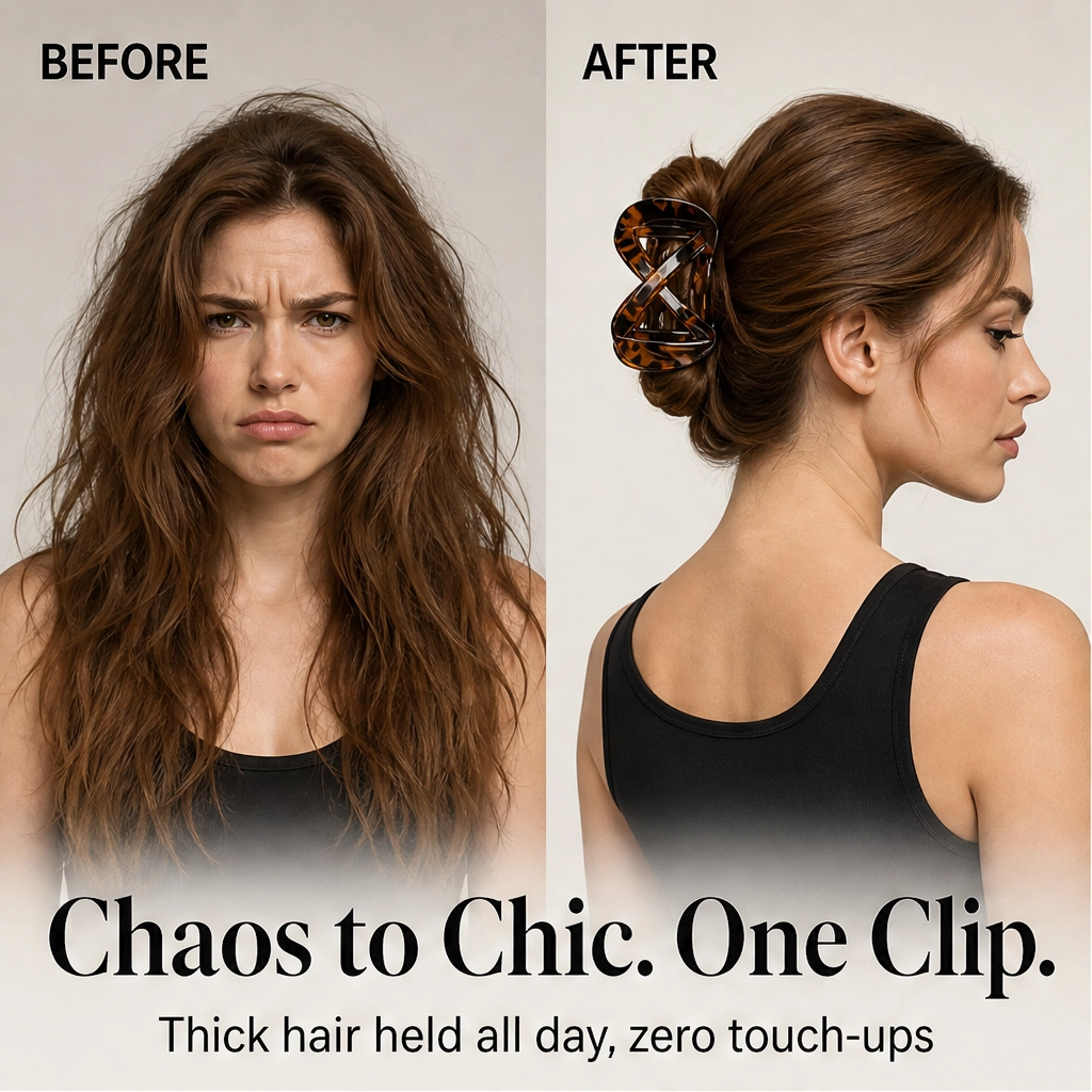 Tressa – Figure-Eight Secure-Hold Tortoiseshell Hair Jaw Clip + 1+1 FREE