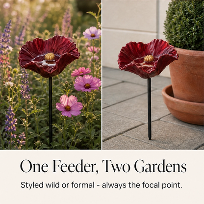 Bloombrook™ – Weatherproof Floral Bird Bath & Water Feeder Garden Stake + 50% OFF