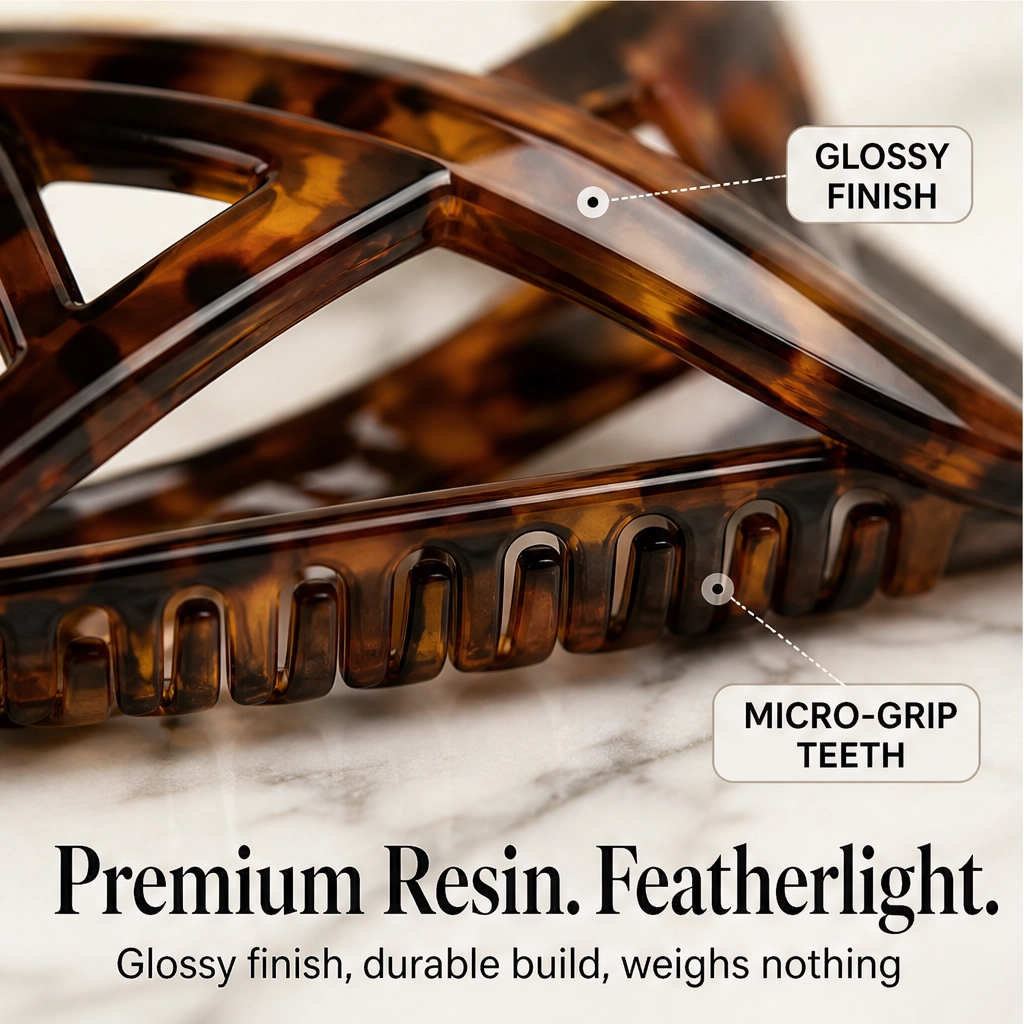 Tressa – Figure-Eight Secure-Hold Tortoiseshell Hair Jaw Clip + 1+1 FREE