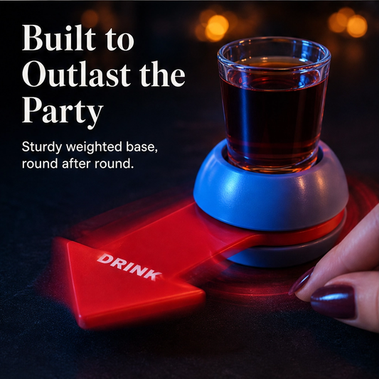Spindare – Instant Flick-to-Spin Party Drinking Game with Shot Glass + 50% OFF