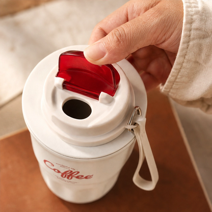 Emberly – Insulated Stainless Steel Coffee Mug with Leak-Lock Lid, Removable Grip & Wrist Strap + 50% OFF