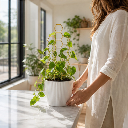 Vinecroft™ – Stackable Honeycomb Plant Trellis for Climbing Houseplants + 50% OFF