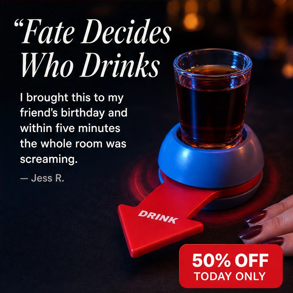 Spindare – Instant Flick-to-Spin Party Drinking Game with Shot Glass + 50% OFF