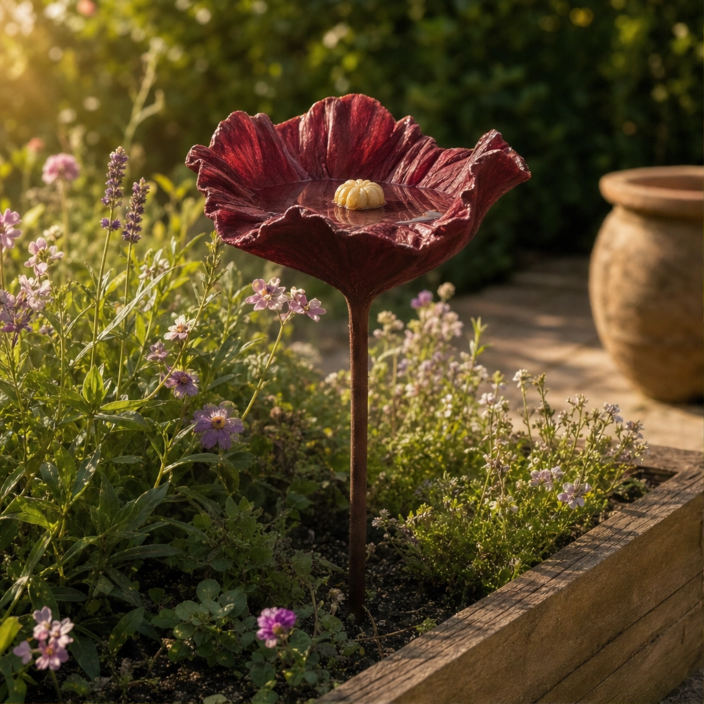 Bloombrook™ – Weatherproof Floral Bird Bath & Water Feeder Garden Stake + 50% OFF
