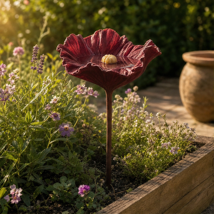 Bloombrook™ – Weatherproof Floral Bird Bath & Water Feeder Garden Stake + 50% OFF