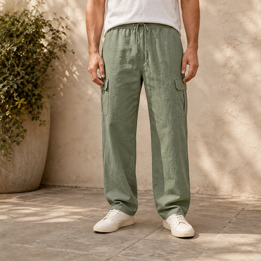 Driftwell™ – Breathable Cotton-Linen Wide-Leg Cargo Pants + 50% OFF