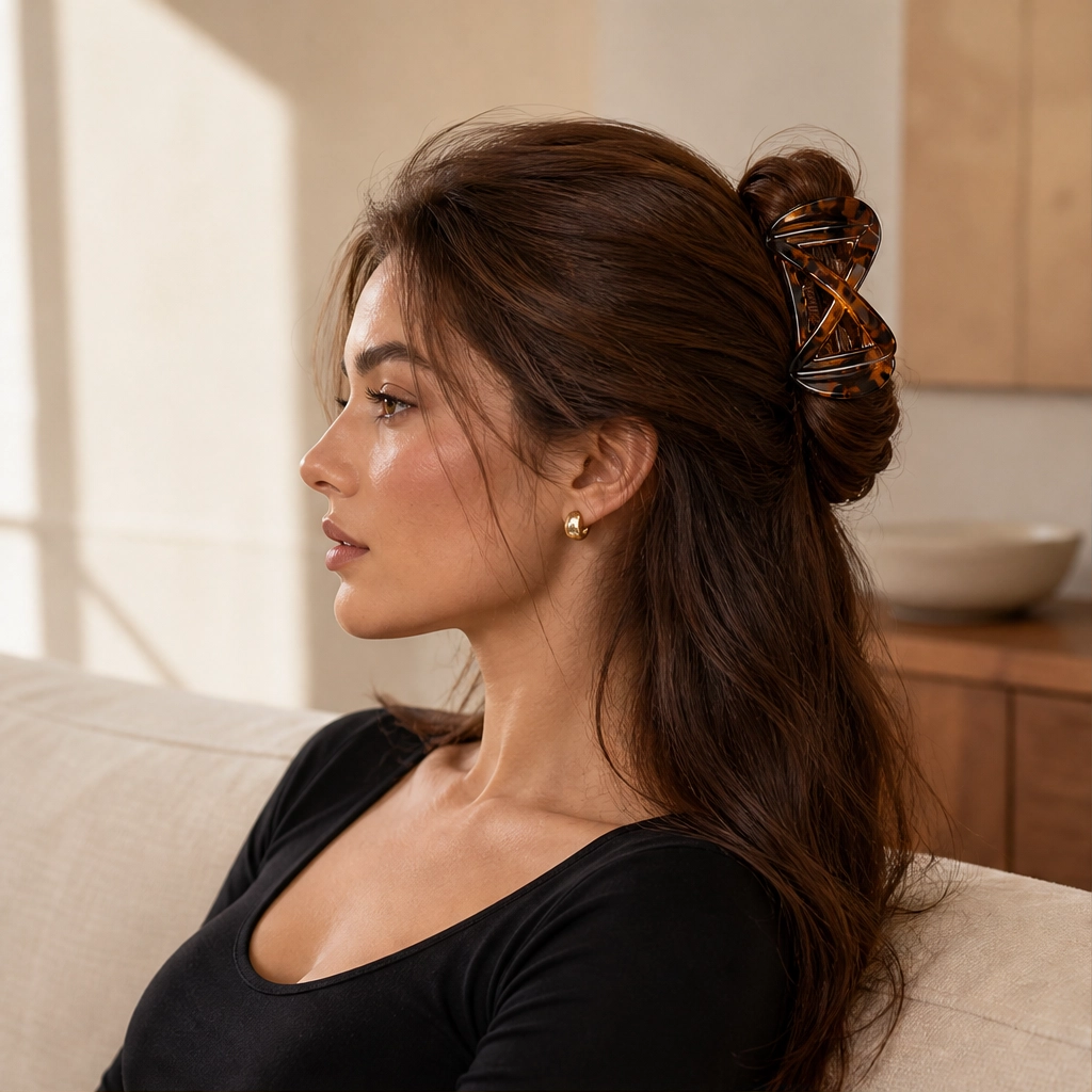 Tressa – Figure-Eight Secure-Hold Tortoiseshell Hair Jaw Clip + 1+1 FREE