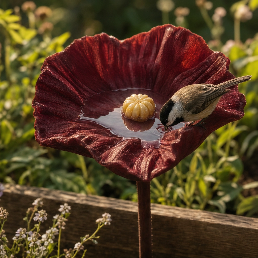 Bloombrook™ – Weatherproof Floral Bird Bath & Water Feeder Garden Stake + 50% OFF