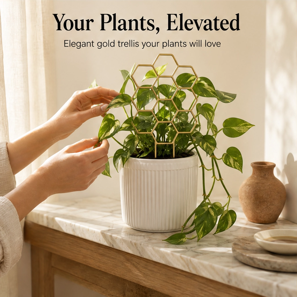 Vinecroft™ – Stackable Honeycomb Plant Trellis for Climbing Houseplants + 50% OFF