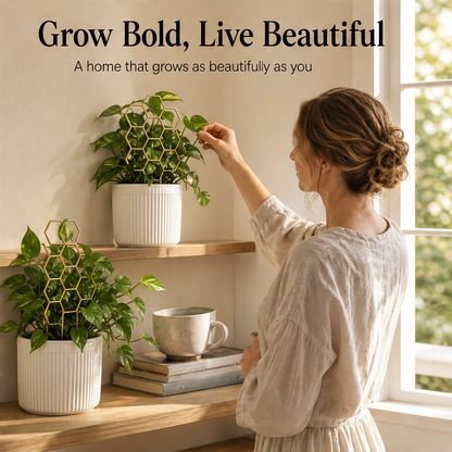 Vinecroft™ – Stackable Honeycomb Plant Trellis for Climbing Houseplants + 50% OFF